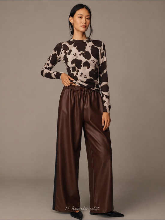 Maeve Pants - ANTHROPOLOGIE Maeve Faux Leather Pull-On Track Pants NWT Medium